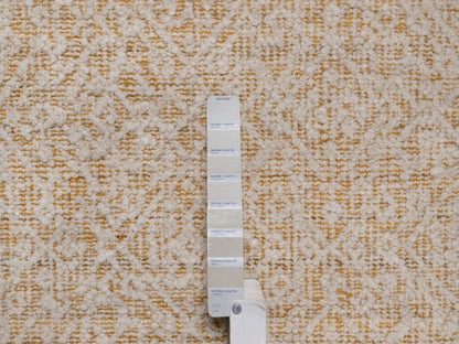 Ivory 8'11" x 12'0" Modern and Contemporary Hand knotted Wool Rug - Sku: O092315