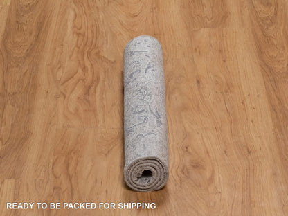 Transitional hand-knotted wool/silk rug in Gray, 2' x 3' — SKU O092317 (view 6)