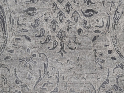 Transitional hand-knotted wool/silk rug in Gray, 1'11" x 3' — SKU O092318 (view 5)