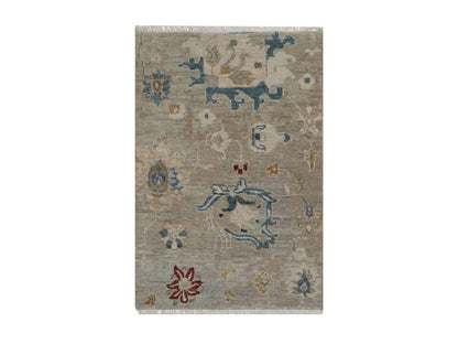 Oushak Oushak hand-knotted wool rug in Gray, 2' x 3' — SKU O092320