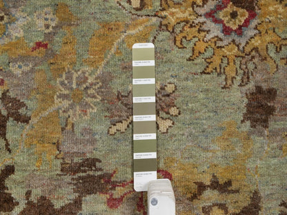 Green 2'0" x 3'0" Oushak And Peshawar Hand knotted Wool Rug - Sku: O092321