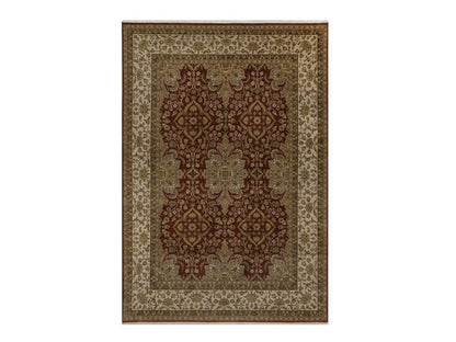 Kashan Fine Oriental hand-knotted wool rug in Red & Ivory, 5' x 7'2" — SKU O092326
