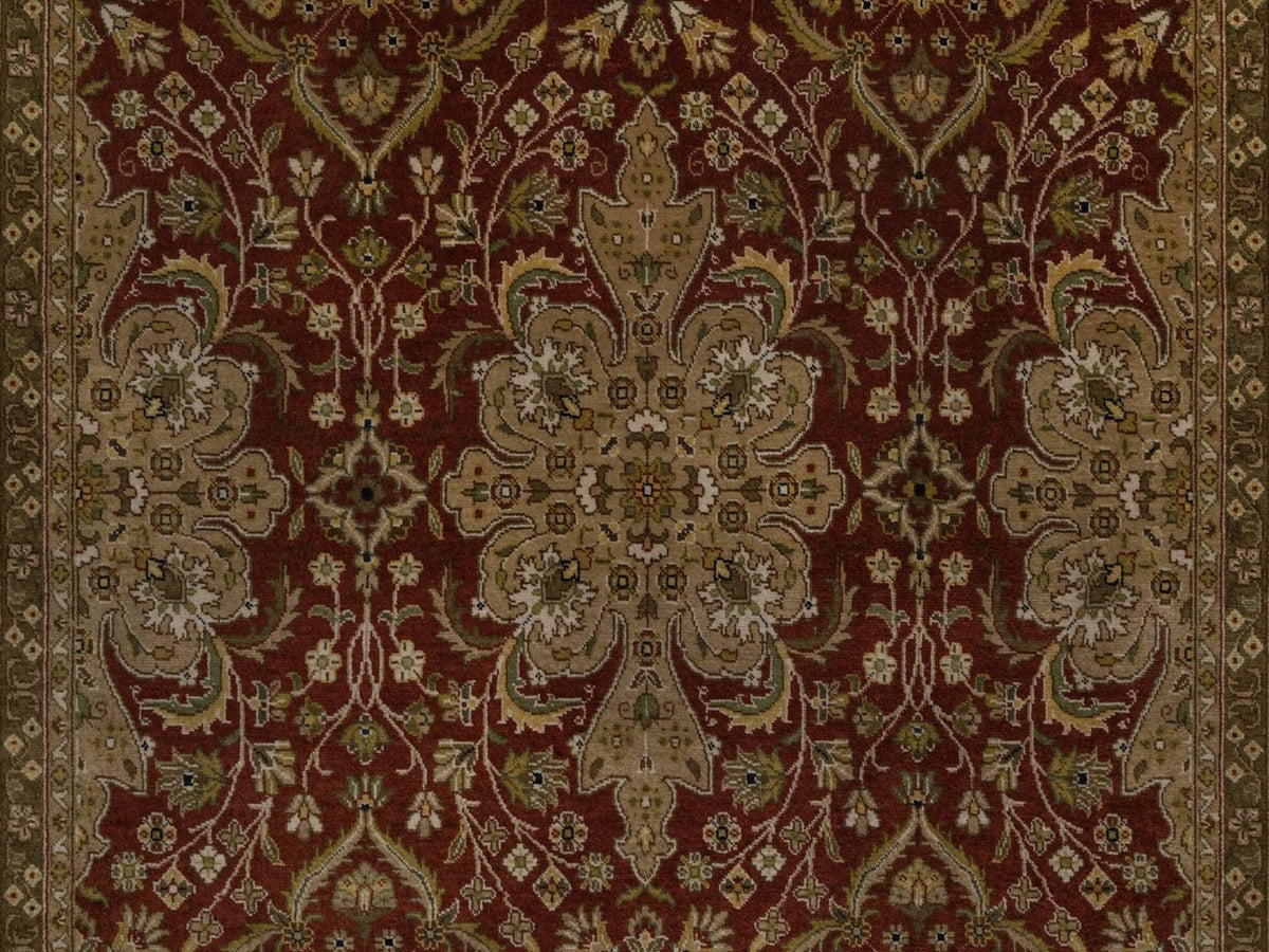 Kashan Fine Oriental hand-knotted wool rug in Red & Ivory, 5' x 7'2" — SKU O092326 (view 5)