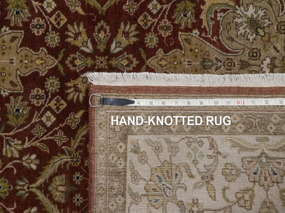 Kashan Fine Oriental hand-knotted wool rug in Red & Ivory, 5' x 7'2" — SKU O092326 (view 8)