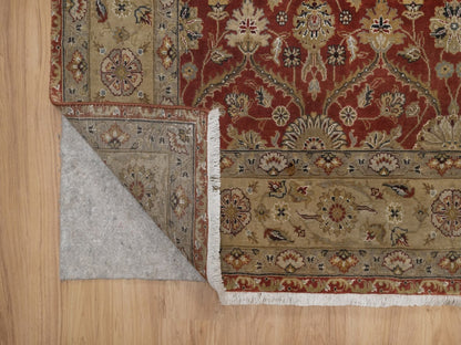 Fine Oriental hand-knotted wool/silk rug in Red & Beige, 5'6" x 7'9" — SKU O092327 (view 3)