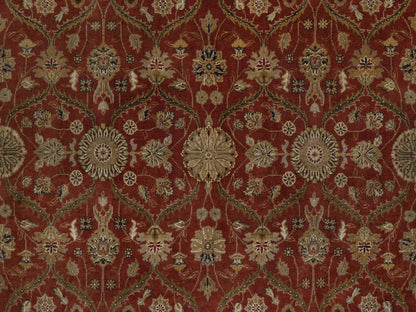 Fine Oriental hand-knotted wool/silk rug in Red & Beige, 5'6" x 7'9" — SKU O092327 (view 5)