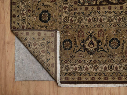 Brown 8'9" x 12'1" Fine Oriental Hand knotted Wool/Silk Rug - Sku: O092329