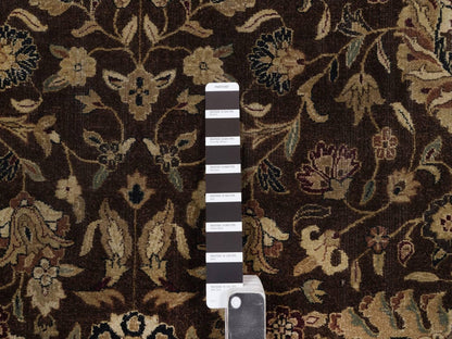 Brown 8'9" x 12'1" Fine Oriental Hand knotted Wool/Silk Rug - Sku: O092329