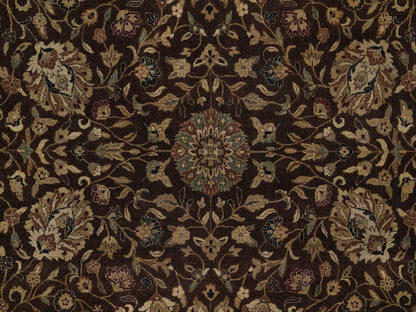 Brown 8'9" x 12'1" Fine Oriental Hand knotted Wool/Silk Rug - Sku: O092329