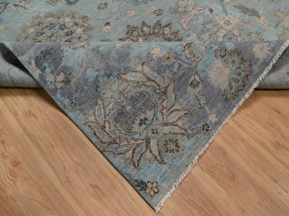 Grey 8'0" x 10'1" Oushak And Peshawar Hand knotted Wool Rug - Sku: O092330
