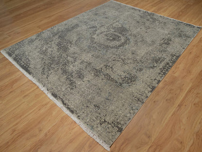 Mamluk Mamluk hand-knotted wool rug in Gray, 7'10" x 9'11" — SKU O092331 (view 3)