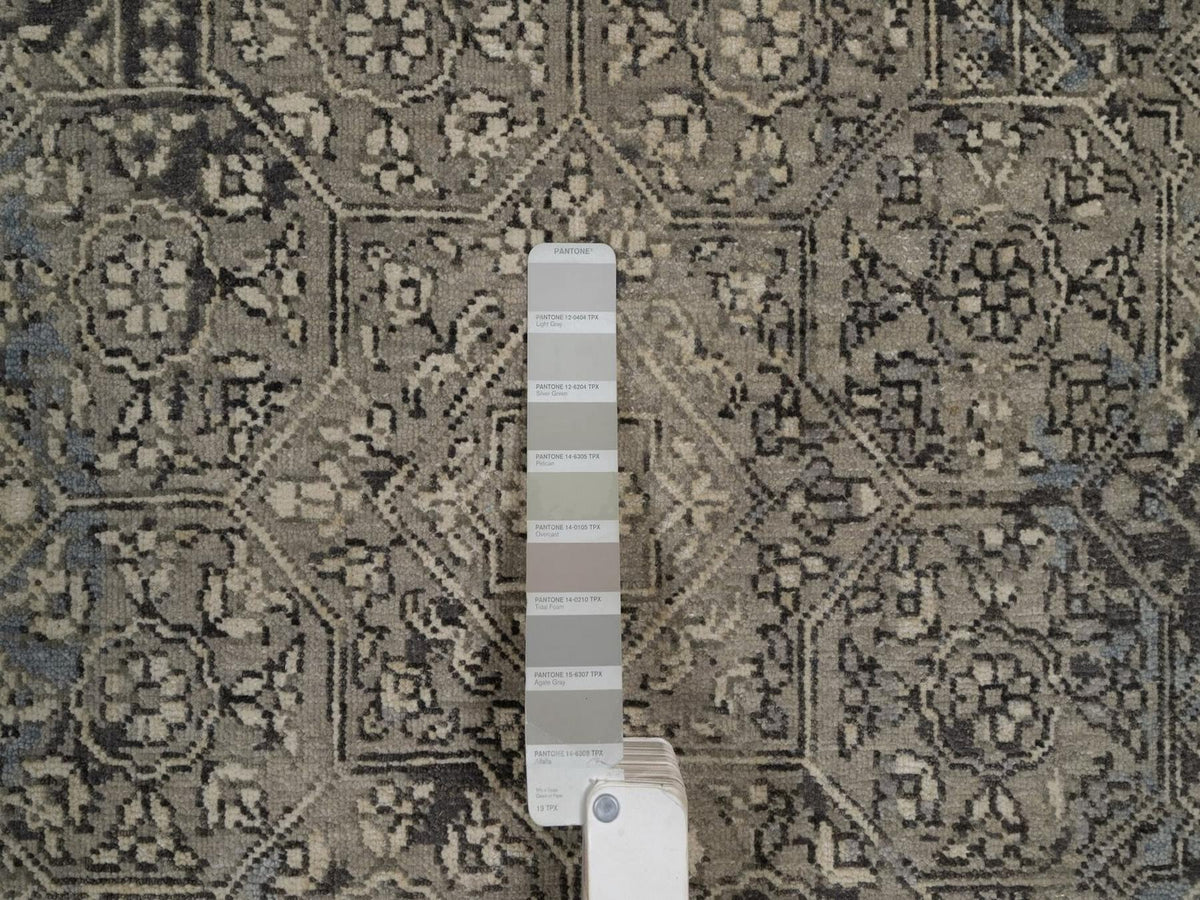 Mamluk Mamluk hand-knotted wool rug in Gray, 7'10" x 9'11" — SKU O092331 (view 7)