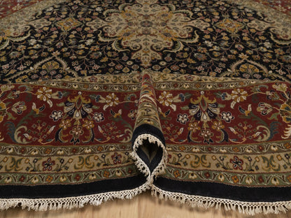 Kashan Fine Oriental hand-knotted wool rug in Black & Red, 9' x 9' — SKU O092333 (view 5)