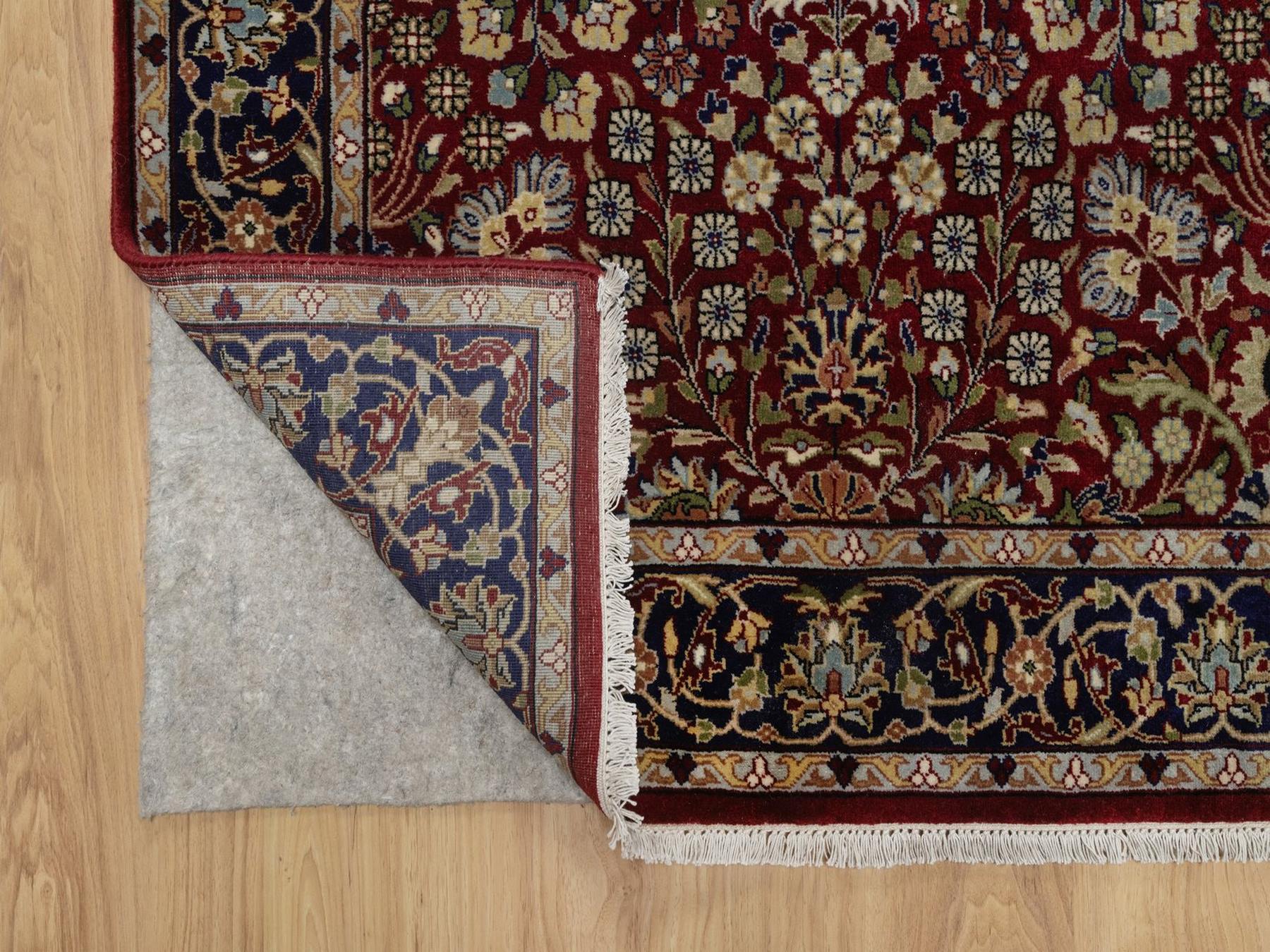 Fine Oriental hand-knotted wool runner in Red & Midnight Blue, 3'5" x 13' — SKU O092336 (view 3)