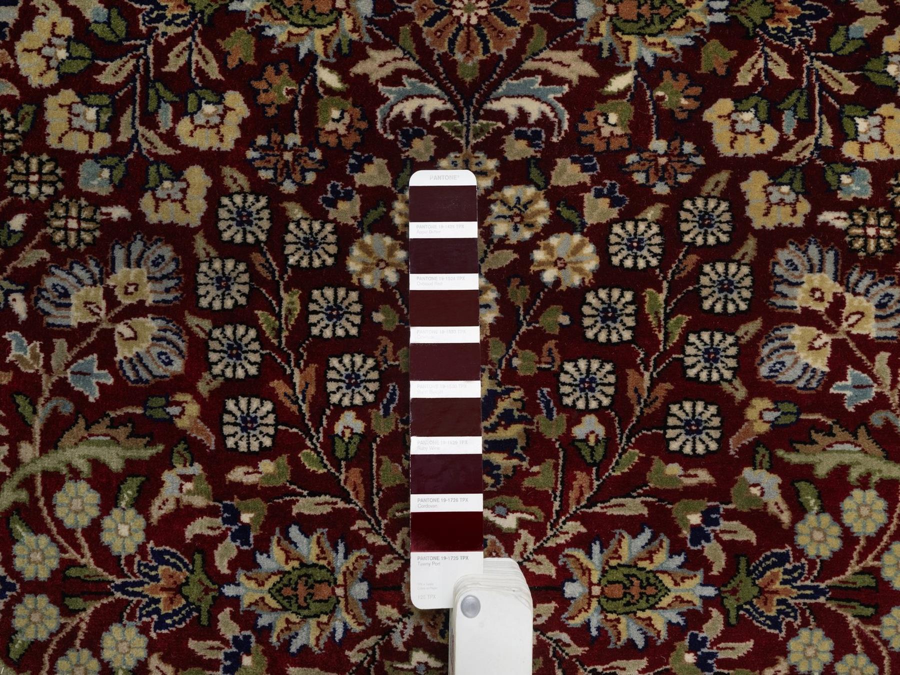 Fine Oriental hand-knotted wool runner in Red & Midnight Blue, 3'5" x 13' — SKU O092336 (view 4)