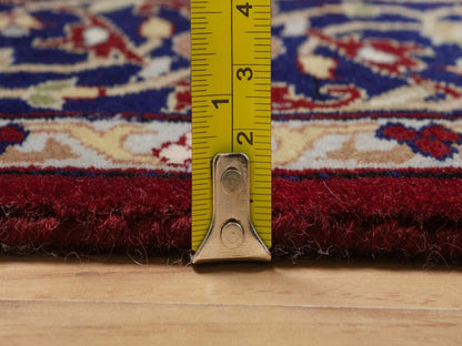 Fine Oriental hand-knotted wool runner in Red & Midnight Blue, 3'5" x 13' — SKU O092336 (view 7)