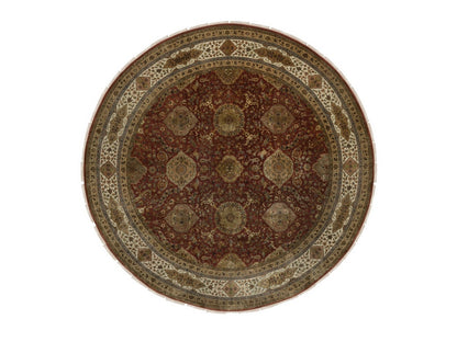 Red 9'1" x 9'1" Fine Oriental Hand knotted Wool Rug - Sku: O092340