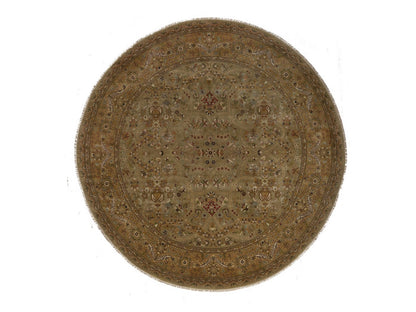 Brown 10'0" x 10'0" Fine Oriental Hand knotted Wool Rug - Sku: O092341