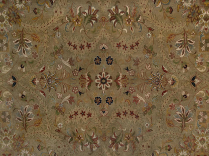 Brown 10'0" x 10'0" Fine Oriental Hand knotted Wool Rug - Sku: O092341