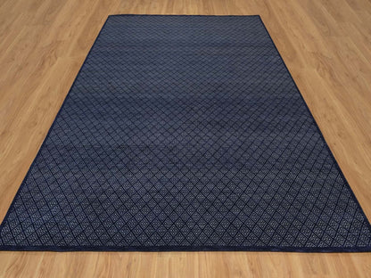 Blue 9'0" x 11'7" Modern and Contemporary Hand knotted Wool Rug - Sku: O092342