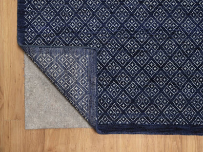 Blue 9'0" x 11'7" Modern and Contemporary Hand knotted Wool Rug - Sku: O092342