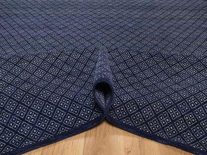 Blue 9'0" x 11'7" Modern and Contemporary Hand knotted Wool Rug - Sku: O092342