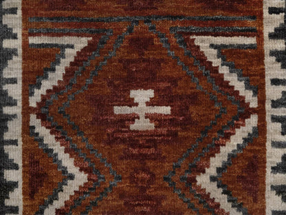 Tribal & Geometric hand-knotted wool rug in Brown & Gray, 2'1" x 3'1" — SKU O092344 (view 5)