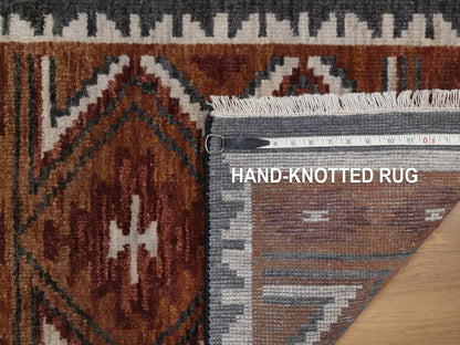 Brown 2'1" x 3'1" Tribal & Geometric Hand knotted Wool Rug - Sku: O092344