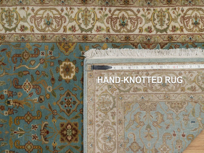 Blue 2'8" x 19'5" Fine Oriental Hand knotted Wool Rug - Sku: O092346