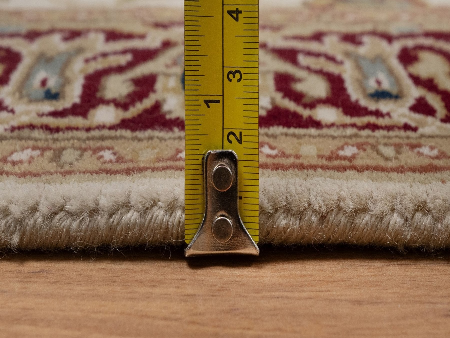 Kashan Fine Oriental hand-knotted wool runner in Ivory & Red, 2'10" x 11' — SKU O092348 (view 7)