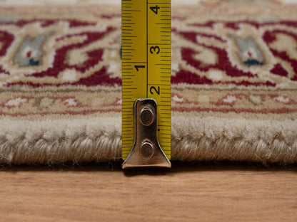 Kashan Fine Oriental hand-knotted wool runner in Ivory & Red, 2'10" x 11' — SKU O092348 (view 7)