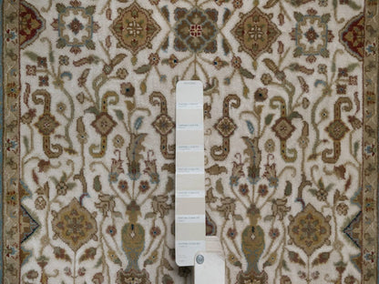 Tabriz Fine Oriental hand-knotted wool runner in Ivory & Blue, 2'8" x 11'4" — SKU O092349 (view 4)