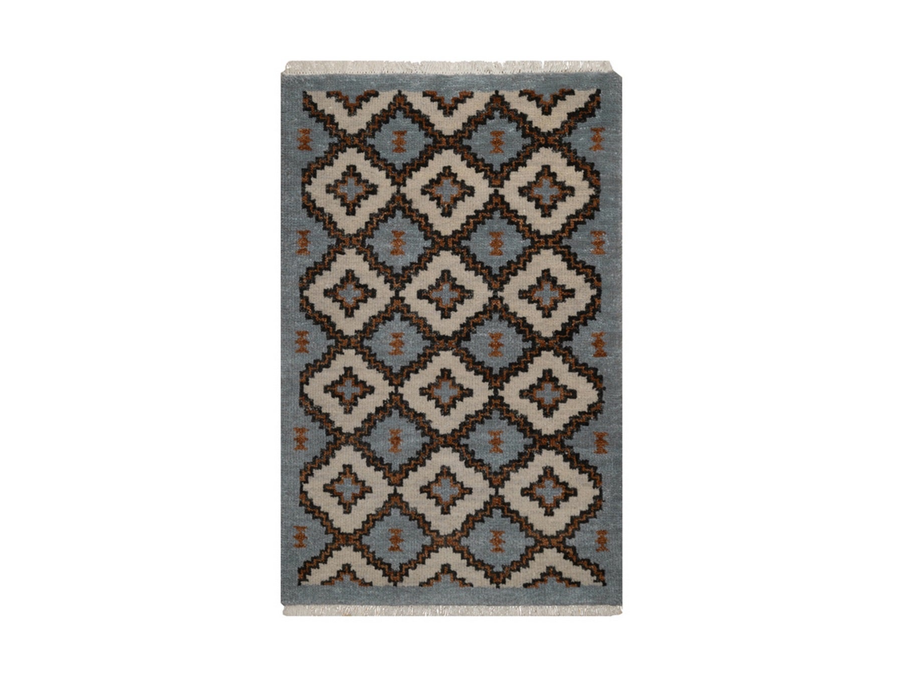 Tribal & Geometric hand-knotted wool rug in Gray, 2' x 3'1" — SKU O092350