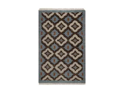 Tribal & Geometric hand-knotted wool rug in Gray, 2' x 3'1" — SKU O092350