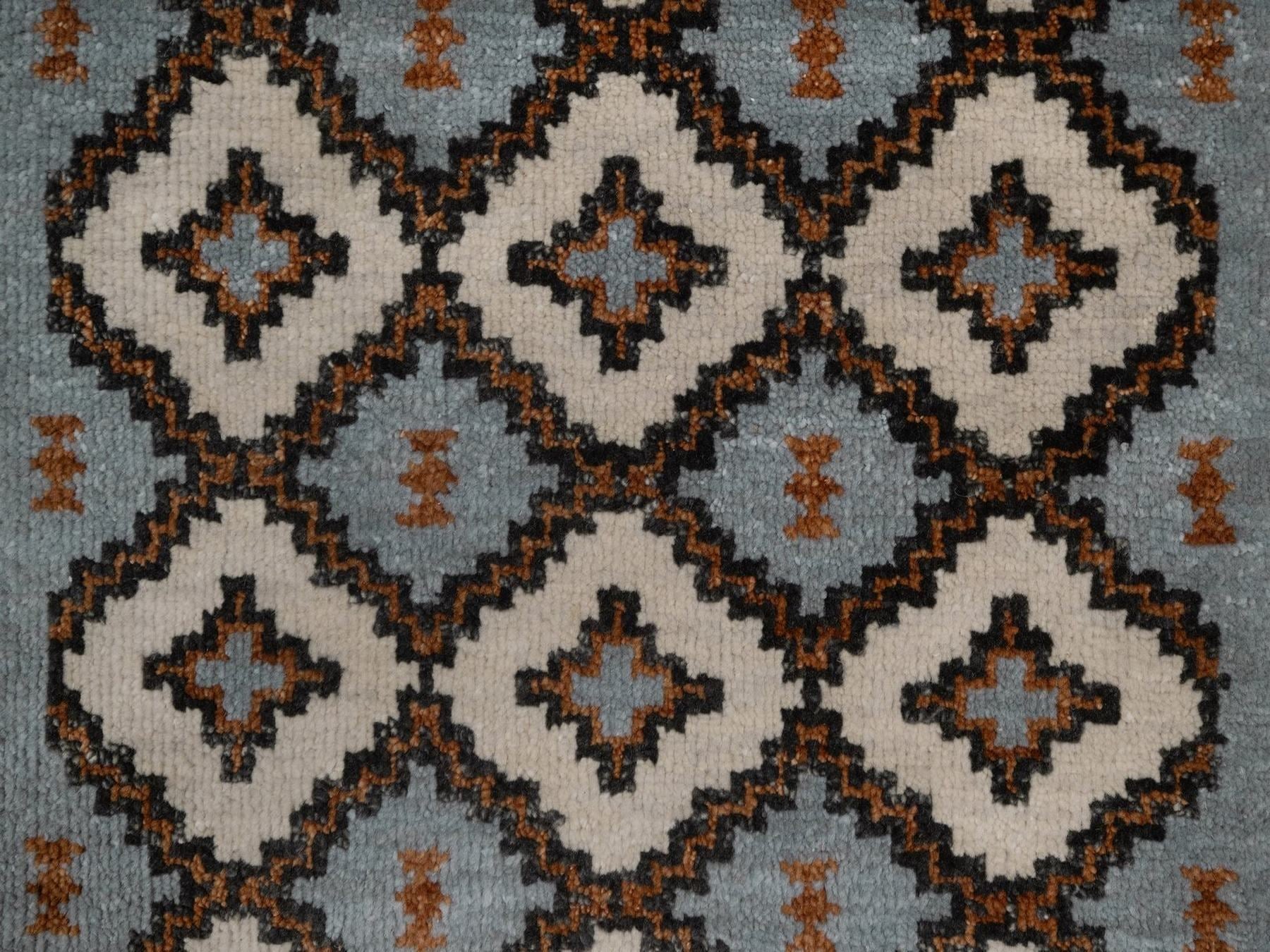 Tribal & Geometric hand-knotted wool rug in Gray, 2' x 3'1" — SKU O092350 (view 5)