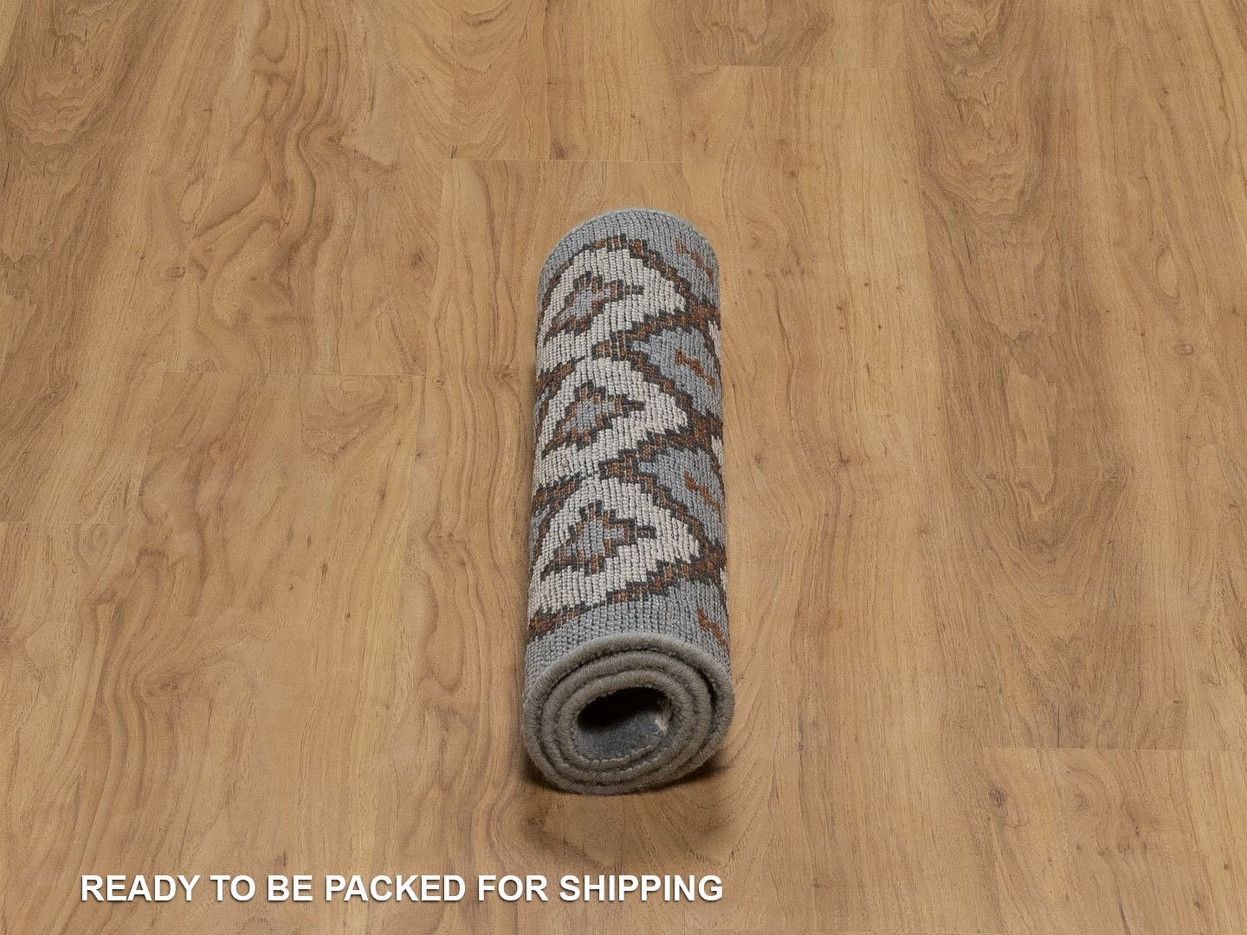 Tribal & Geometric hand-knotted wool rug in Gray, 2' x 3'1" — SKU O092350 (view 6)