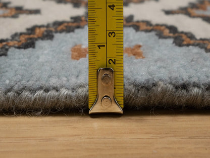 Tribal & Geometric hand-knotted wool rug in Gray, 2' x 3'1" — SKU O092350 (view 7)