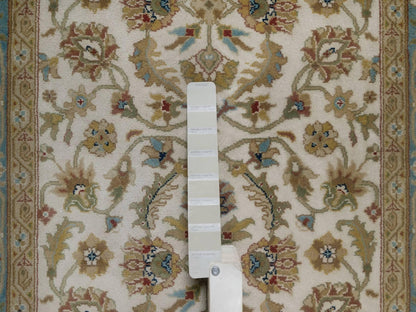 Kashan Fine Oriental hand-knotted wool runner in Ivory & Blue, 3'1" x 18' — SKU O092351 (view 4)