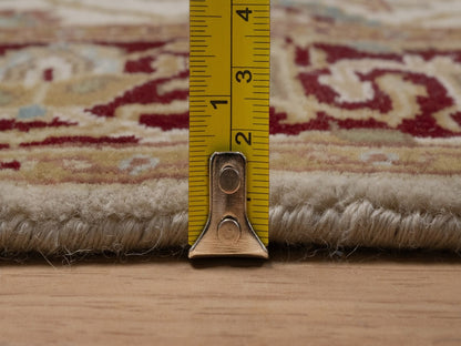 Kashan Fine Oriental hand-knotted wool runner in Ivory & Red, 2'9" x 9'7" — SKU O092354 (view 7)