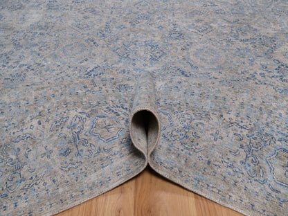 Modern / Contemporary hand-knotted silk rug in Gray, 8' x 10'2" — SKU O092355 (view 5)