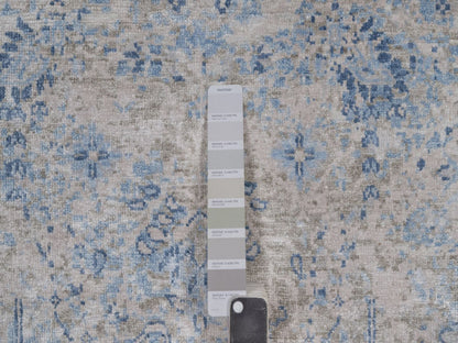 Modern / Contemporary hand-knotted silk rug in Gray, 8' x 10'2" — SKU O092355 (view 7)