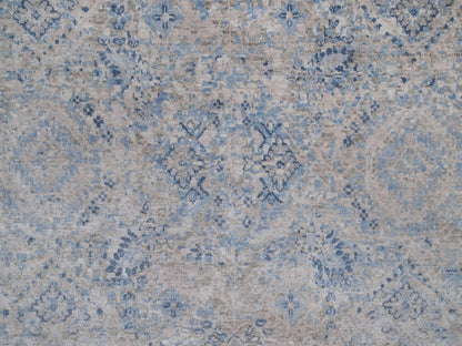 Modern / Contemporary hand-knotted silk rug in Gray, 8' x 10'2" — SKU O092355 (view 8)
