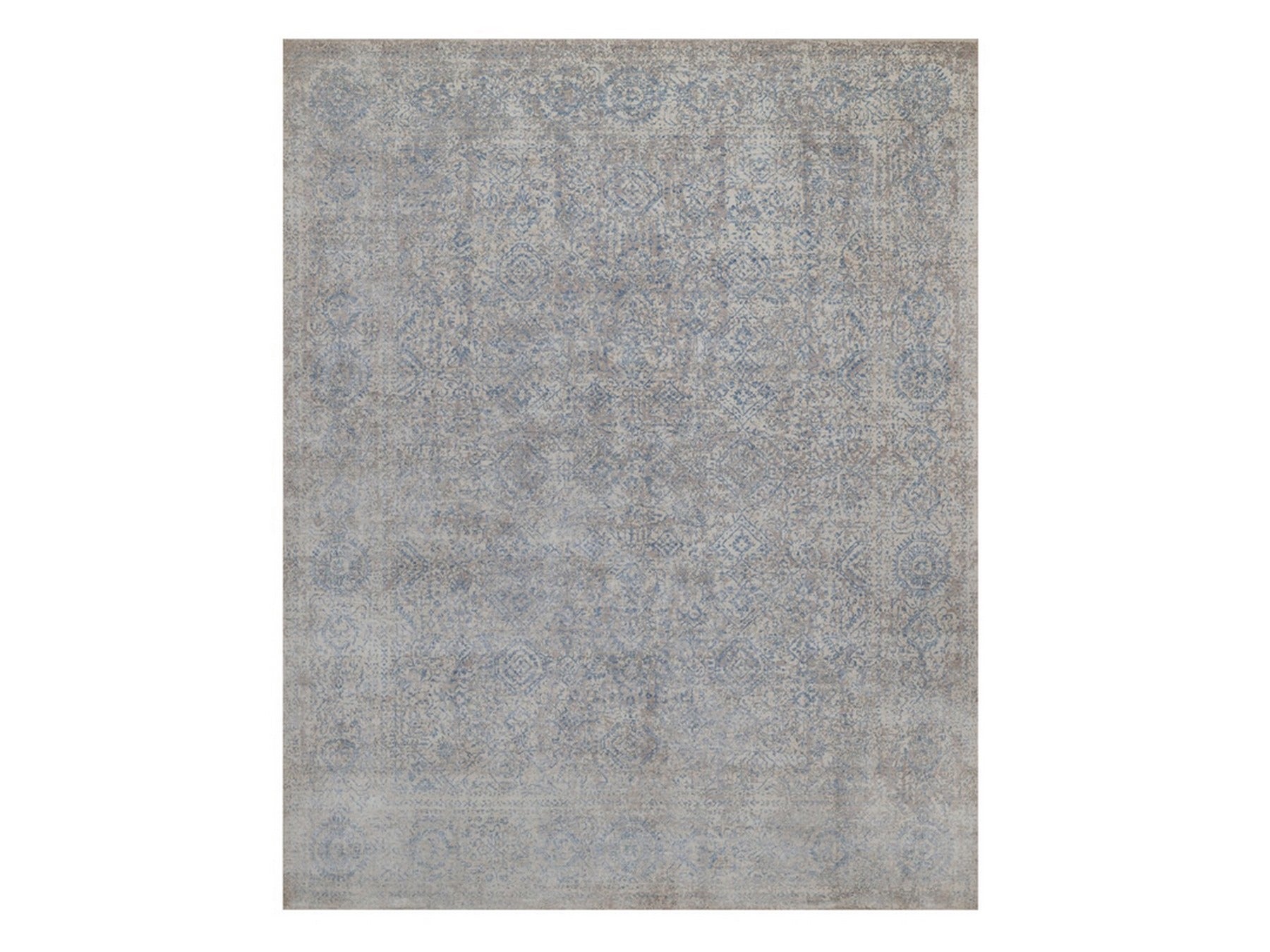 Grey 8'0" x 10'0" Modern and Contemporary Hand knotted Wool Rug - Sku: O092356