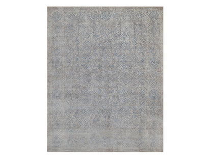 Grey 8'0" x 10'0" Modern and Contemporary Hand knotted Wool Rug - Sku: O092356