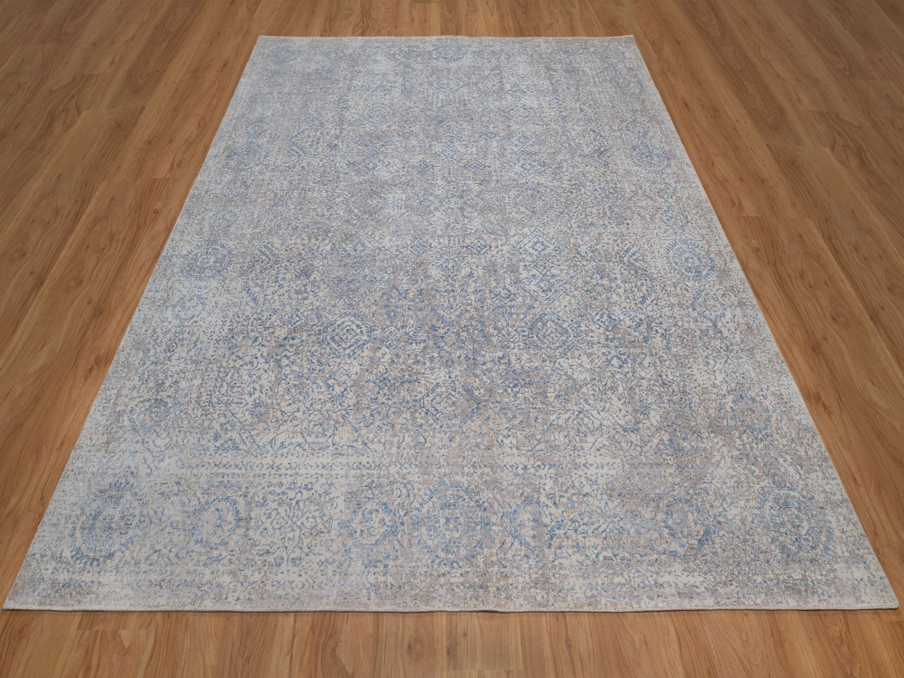 Grey 8'0" x 10'0" Modern and Contemporary Hand knotted Wool Rug - Sku: O092356