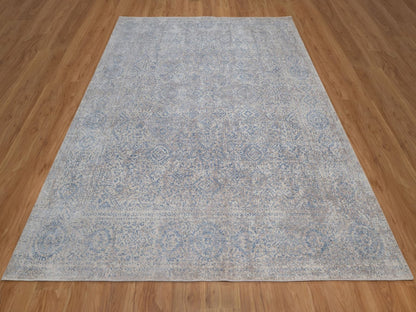 Grey 8'0" x 10'0" Modern and Contemporary Hand knotted Wool Rug - Sku: O092356