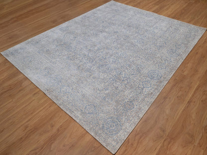 Grey 8'0" x 10'0" Modern and Contemporary Hand knotted Wool Rug - Sku: O092356