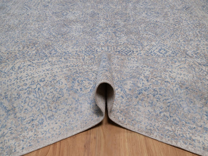Grey 8'0" x 10'0" Modern and Contemporary Hand knotted Wool Rug - Sku: O092356