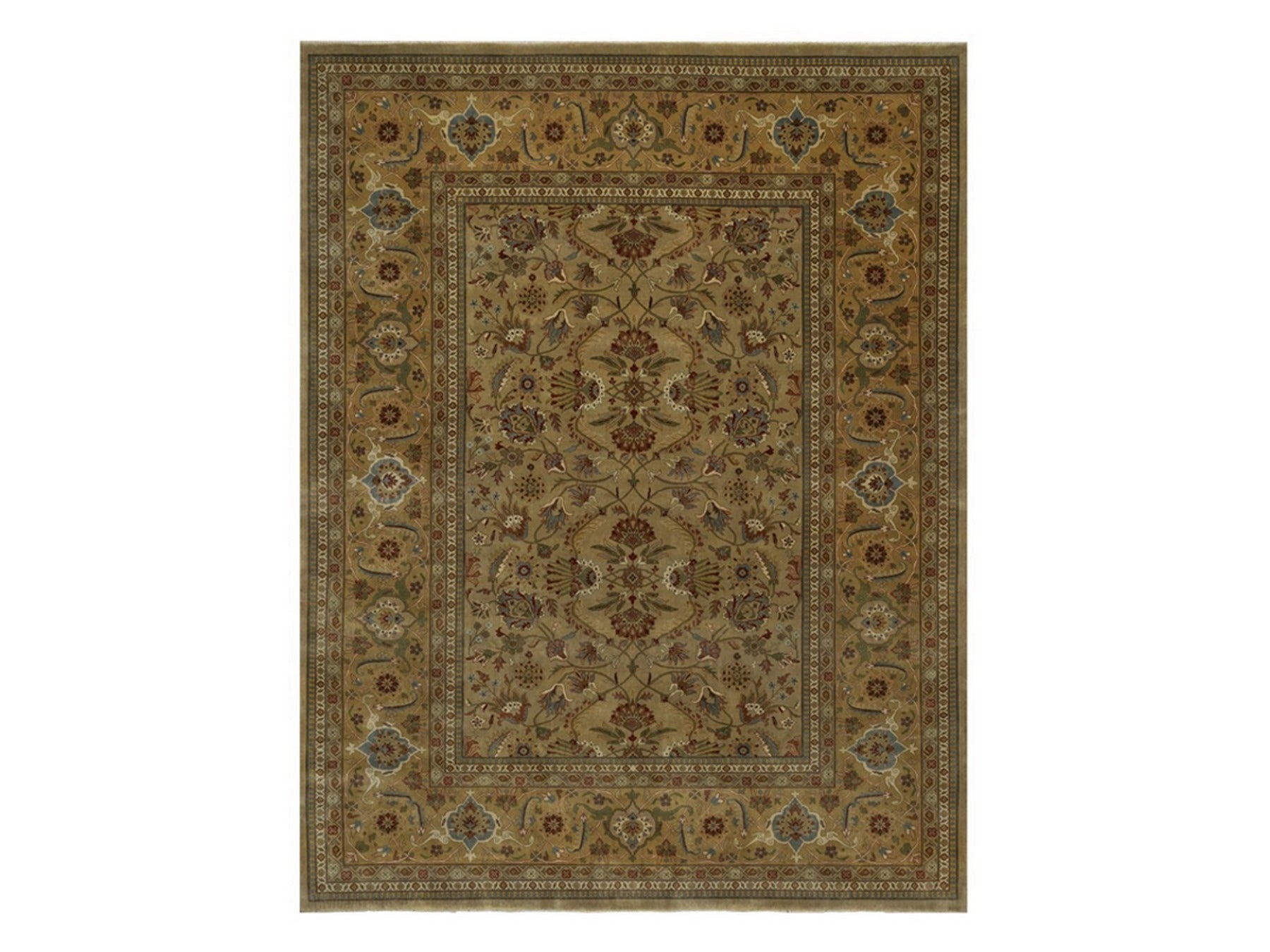 Brown 9'1" x 11'10" Fine Oriental Hand knotted Wool Rug - Sku: O092359