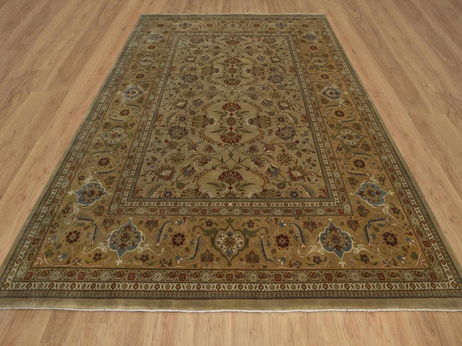 Brown 9'1" x 11'10" Fine Oriental Hand knotted Wool Rug - Sku: O092359